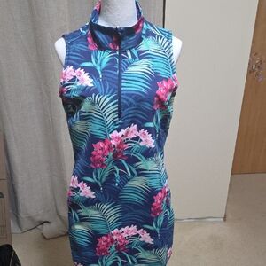 Tommy Bahama‎ Blue and Pink Asymmetrical Dress